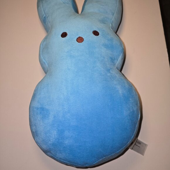 Peeps Blue Marshmallow Candy Easter Bunny Shaped Pillow Plush 17” - Picture 2 of 10